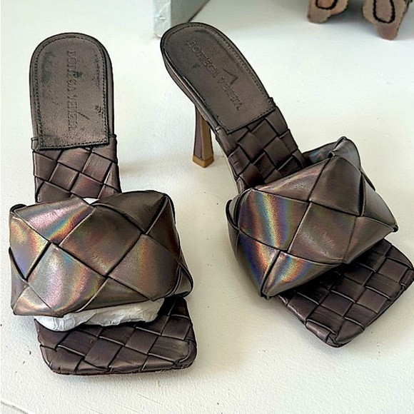 Bottega Veneta Shoes - Bottega Veneta Iridescent mule Heeled Sandals